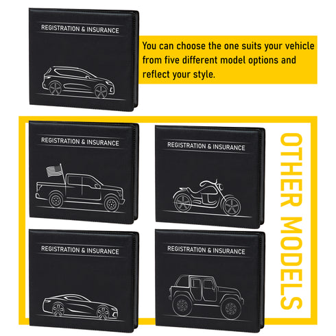 CANOPUS Car Registration and Insurance Holder, Car Document Holder, Vehicle Registration and Insurance Card Holder, Wallet for Auto, Trailer, Motorcycle, Truck, Vehicle Paperwork Organizer (2 Pack)